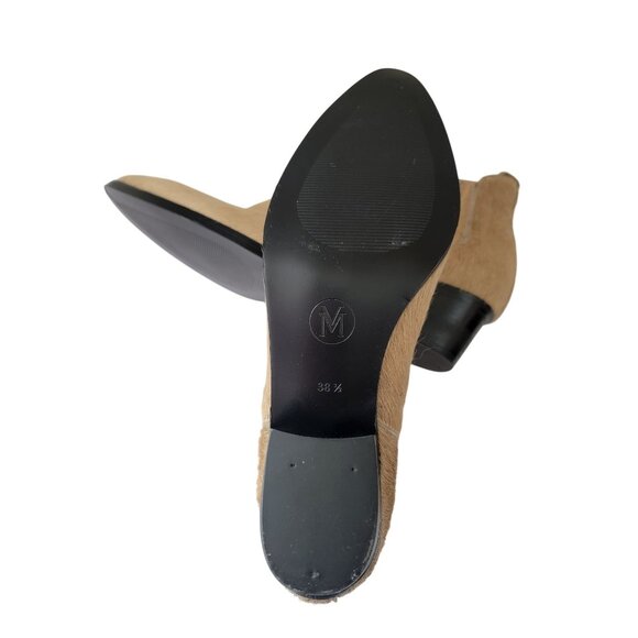 MODERN VICE Beige Calf Hair Ankle Boots With Low Block Heel Women's Sz 38.5 - Picture 7 of 9